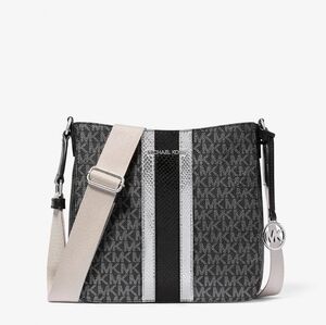 Michael Kors Jet Set Travel Small Signature Logo and Metallic Messenger Bag